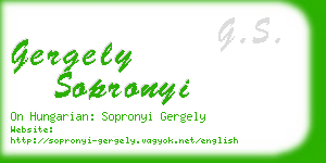 gergely sopronyi business card